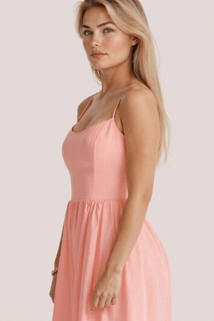 Women A-Line Wedding Guest Midi Dress