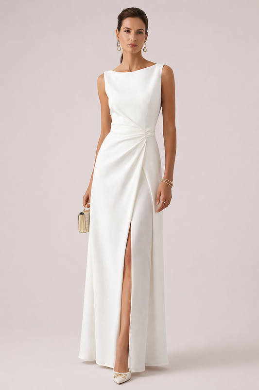 Women Sleeveless Draped Maxi Dress