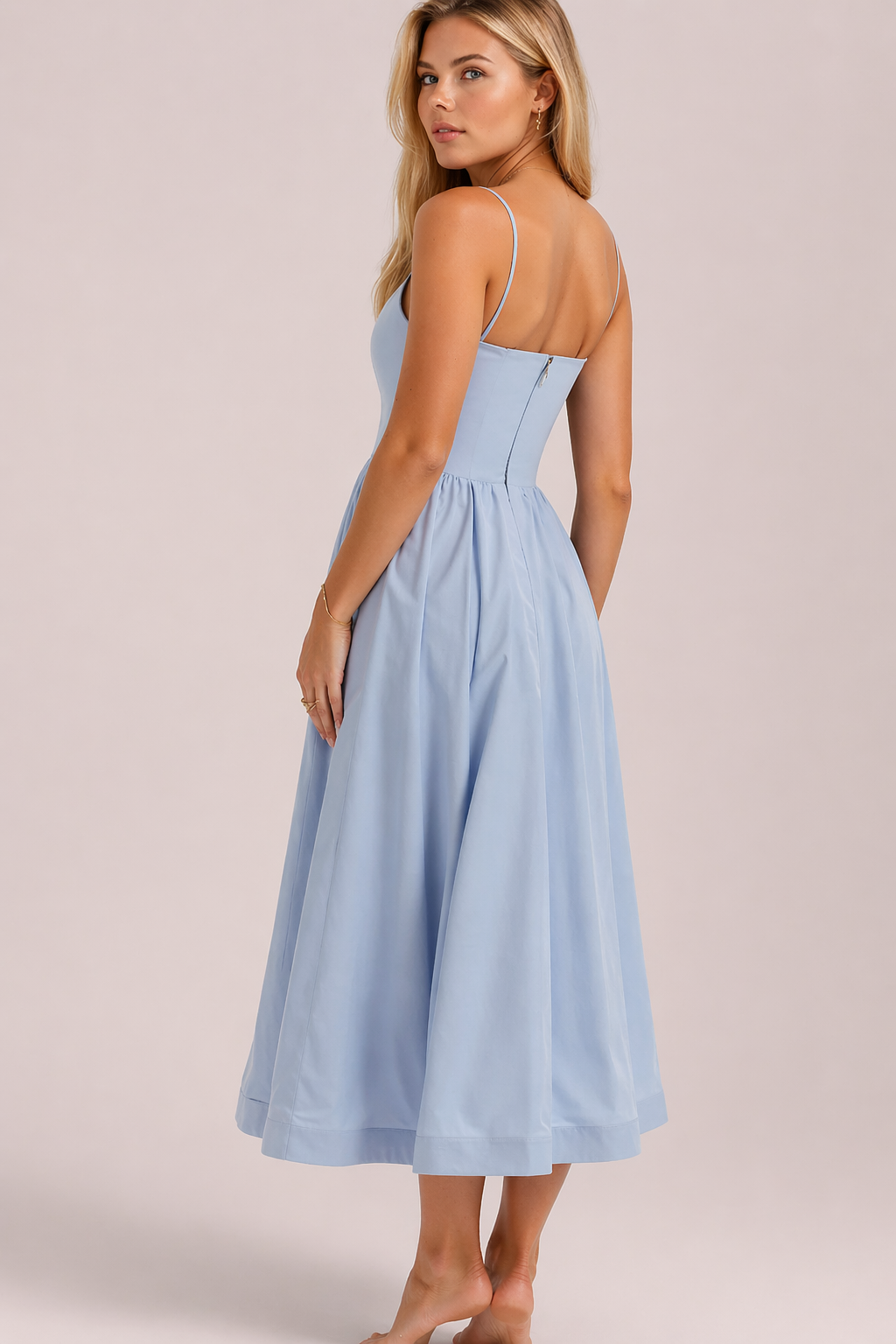 Women A-Line Wedding Guest Midi Dress