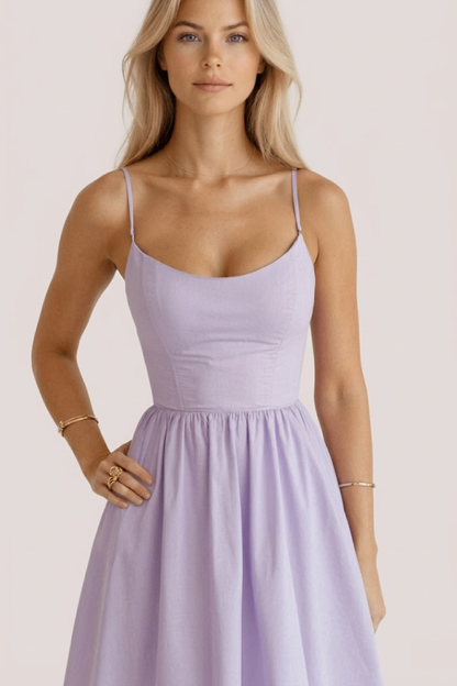 Women A-Line Wedding Guest Midi Dress