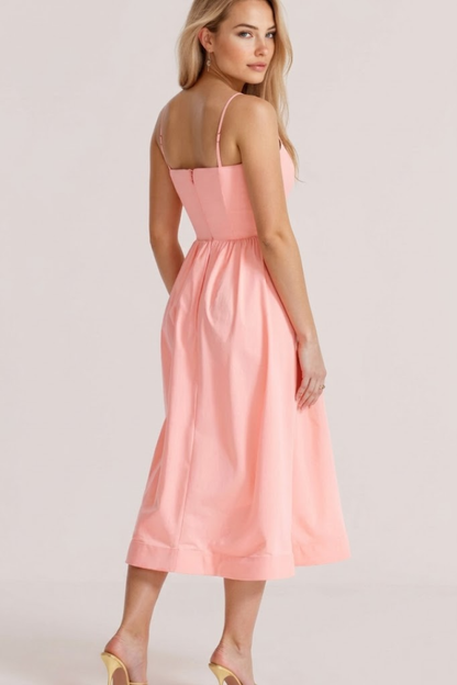 Women A-Line Wedding Guest Midi Dress